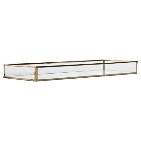Set di Vassoi Home ESPRIT Bianco Dorato Metallo Cristallo 42 x 15 x 4 cm (2 Unità)