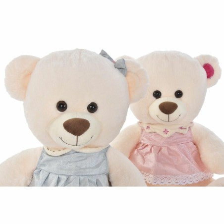 Orsetto di Peluche DKD Home Decor Beige Rosa Verde Per bambini 20 x 20 x 50 cm Orso (2 Unità)