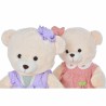 Orsetto di Peluche DKD Home Decor Vestito 42 x 20 x 50 cm Beige Rosa Lilla Per bambini Orso (2 Unità)