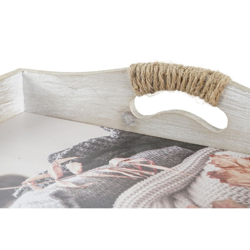 Set di Vassoi DKD Home Decor Multicolore 40 x 30 x 6 cm Legno MDF (2 Unità)