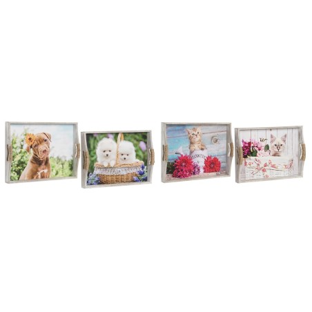 Set di Vassoi DKD Home Decor Multicolore 40 x 30 x 6 cm Legno MDF (2 Unità)