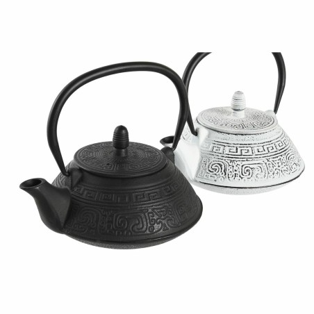 Teiera DKD Home Decor Nero Acciaio inossidabile Bianco (2 Unità)