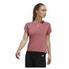 Maglia a Maniche Corte Donna Adidas trainning Floral  Rosa scuro