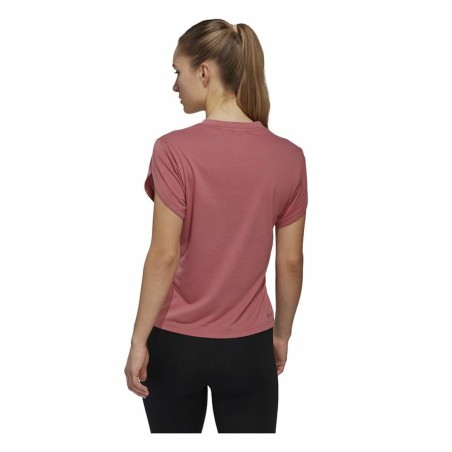 Maglia a Maniche Corte Donna Adidas trainning Floral  Rosa scuro