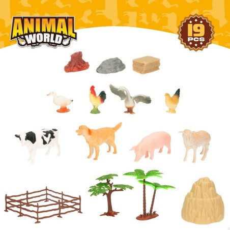 Figure di animali Colorbaby 19 Pezzi Fattoria Plastica 13 x 8 x 3 cm (6 Unità)