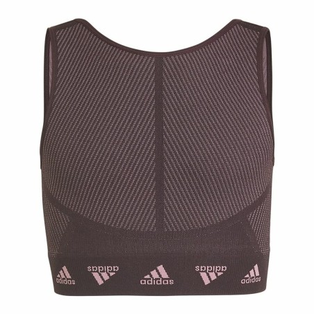 Reggiseno Sportivo Adidas  Aeroknit Seamless Rosso Granato Rosso Scuro