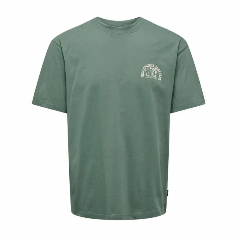 Maglia a Maniche Corte Uomo Only & Sons Onskylan Rlx Icon Verde scuro Maglia a Maniche Corte Uomo Only & Sons Onskylan Rlx Icon Verde scuro
