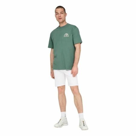 Maglia a Maniche Corte Uomo Only & Sons Onskylan Rlx Icon Verde scuro