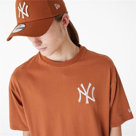 Maglia a Maniche Corte Uomo New Era LEAGUE ESSNTLS LC OS TEE NEYYAN 60435552 Marrone (L)