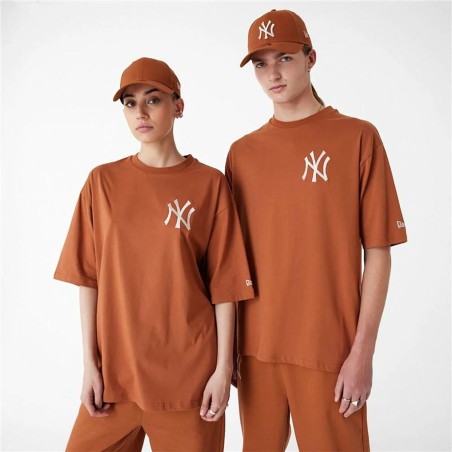 Maglia a Maniche Corte Uomo New Era LEAGUE ESSNTLS LC OS TEE NEYYAN 60435552 Marrone (L)