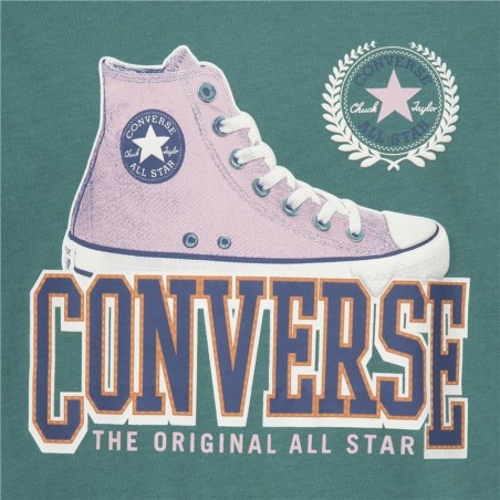Maglia a Maniche Corte per Bambini Converse Script Sneaker Gfx Sse Ciano