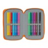 Astuccio Doppio Valencia Basket M854 Azzurro Arancio 12.5 x 19.5 x 4 cm (28 Pezzi)