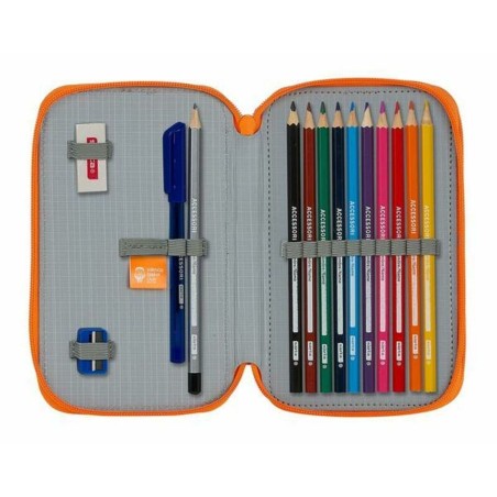 Astuccio Doppio Valencia Basket M854 Azzurro Arancio 12.5 x 19.5 x 4 cm (28 Pezzi)
