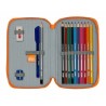Astuccio Doppio Valencia Basket M854 Azzurro Arancio 12.5 x 19.5 x 4 cm (28 Pezzi)