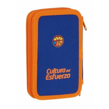 Astuccio Doppio Valencia Basket M854 Azzurro Arancio 12.5 x 19.5 x 4 cm (28 Pezzi)