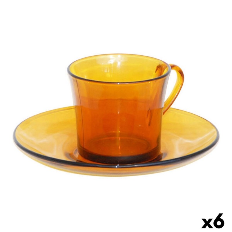 Tazza con Piatto Duralex 9006DS12A0111 Ambra 180 ml (6 Pezzi) (6 Unità) Tazza con Piatto Duralex 9006DS12A0111 Ambra 180 ml (6 Pezzi) (6 Unità)