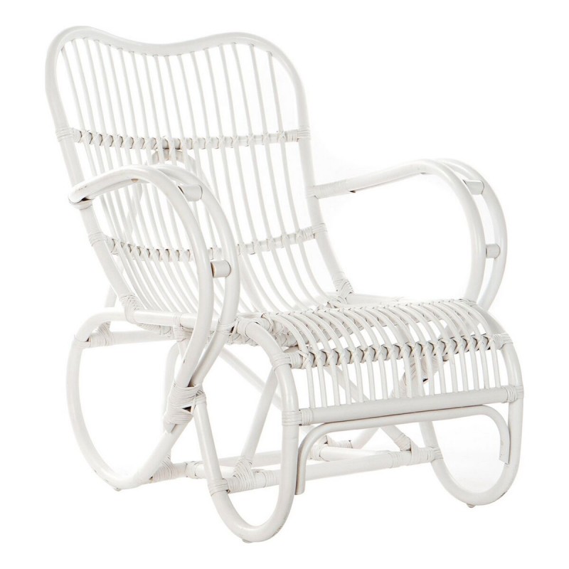 Sedia a Dondolo DKD Home Decor Bianco 75 x 85 x 85 cm Sedia a Dondolo DKD Home Decor Bianco 75 x 85 x 85 cm