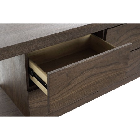 Credenza DKD Home Decor S3022481 Cristallo Marrone Trasparente MDF legno di noce (160 x 45 x 80 cm)