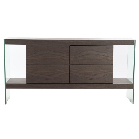 Credenza DKD Home Decor S3022481 Cristallo Marrone Trasparente MDF legno di noce (160 x 45 x 80 cm)