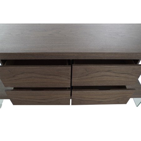 Credenza DKD Home Decor S3022481 Cristallo Marrone Trasparente MDF legno di noce (160 x 45 x 80 cm)