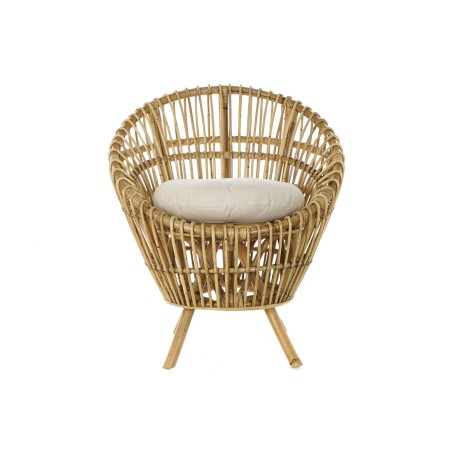 Poltrona DKD Home Decor 8424001750092 Naturale Cotone Bianco Rattan (74 x 67 x 85 cm)