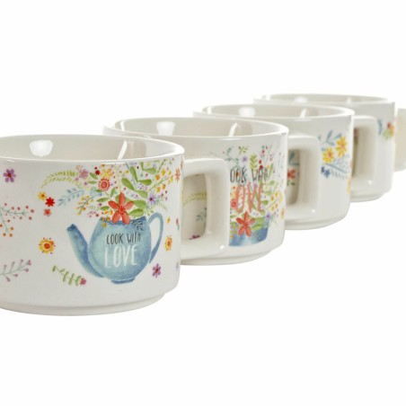 Set di Tazze da Caffè DKD Home Decor Multicolore Metallo Bambù Dolomite 260 ml
