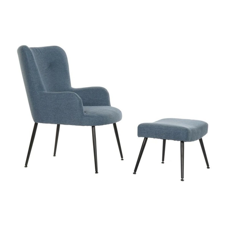 Poltrona DKD Home Decor Azzurro Nero Metallo 70 x 60 x 84 cm Poltrona DKD Home Decor Azzurro Nero Metallo 70 x 60 x 84 cm