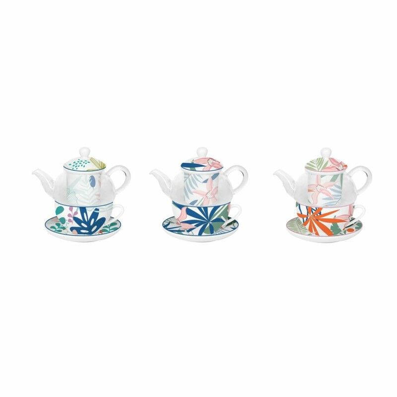 Set Teiera DKD Home Decor Cristallo Porcellana Azzurro Verde (3 Unità) Set Teiera DKD Home Decor Cristallo Porcellana Azzurro Verde (3 Unità)
