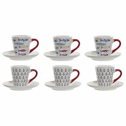 Set di Tazze da Caffè DKD Home Decor Multicolore Metallo Gres 130 ml