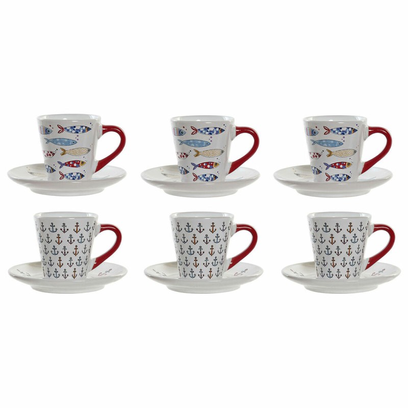 Set di Tazze da Caffè DKD Home Decor Multicolore Metallo Gres 130 ml Set di Tazze da Caffè DKD Home Decor Multicolore Metallo Gres 130 ml