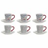 Set di Tazze da Caffè DKD Home Decor Multicolore Metallo Gres 130 ml