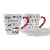 Set di Tazze da Caffè DKD Home Decor Multicolore Metallo Gres 130 ml