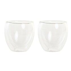Set di Bicchieri DKD Home Decor Trasparente Cristallo Vetro Borosilicato 100 ml 2 Pezzi