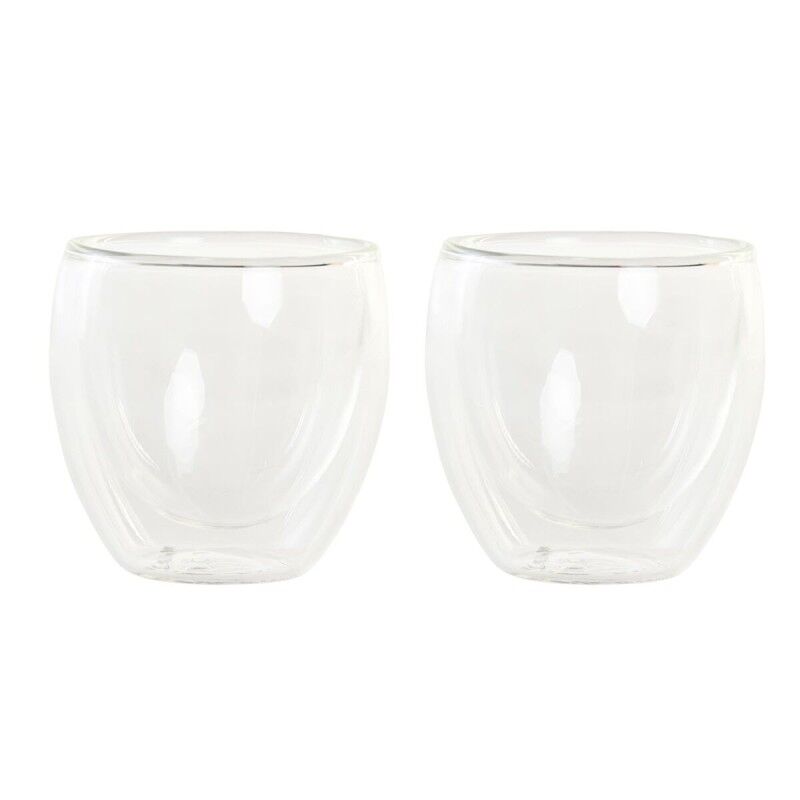 Set di Bicchieri DKD Home Decor Trasparente Cristallo Vetro Borosilicato 100 ml 2 Pezzi