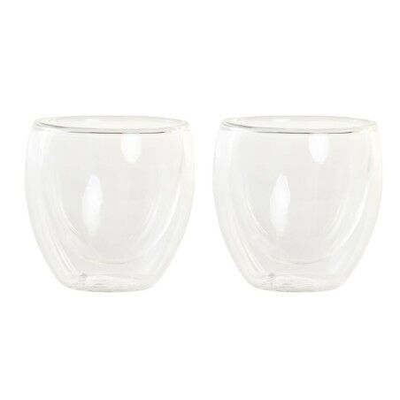 Set di Bicchieri DKD Home Decor Trasparente Cristallo Vetro Borosilicato 100 ml 2 Pezzi