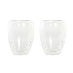 Set di Bicchieri DKD Home Decor Trasparente Cristallo Vetro Borosilicato 380 ml 2 Pezzi