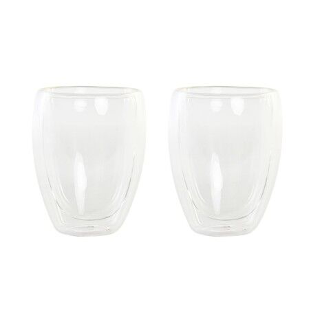 Set di Bicchieri DKD Home Decor Trasparente Cristallo Vetro Borosilicato 380 ml 2 Pezzi
