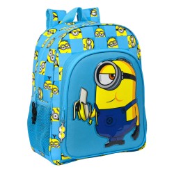 Zaino Scuola Minions Minionstatic Azzurro 32 x 38 x 12 cm