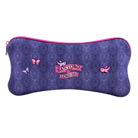 Astuccio Scuola Gorjuss Cheshire cat Viola (22 x 11.3 x 1 cm)