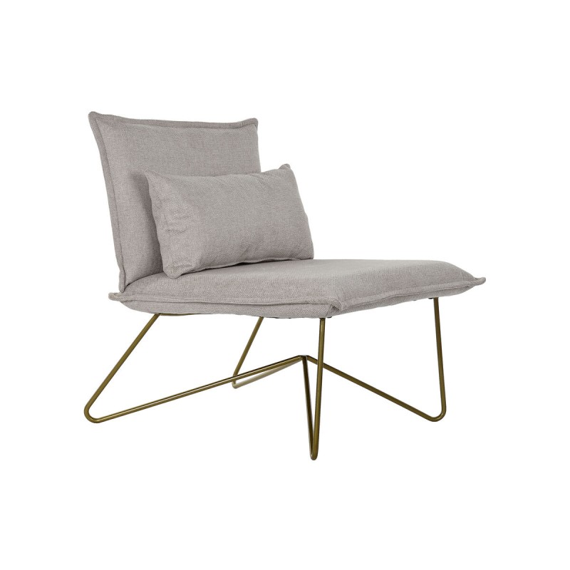 Poltrona DKD Home Decor 66 x 78 x 75 cm Beige Dorato Metallo Poltrona DKD Home Decor 66 x 78 x 75 cm Beige Dorato Metallo