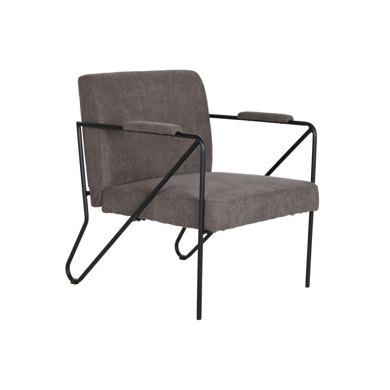 Poltrona DKD Home Decor Grigio Metallo Poliestere (64 x 69,5 x 76 cm) Poltrona DKD Home Decor Grigio Metallo Poliestere (64 x 69,5 x 76 cm)