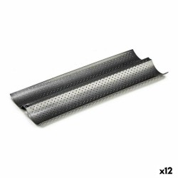 Stampo per Baguette Kinvara CK62863-21 Grigio scuro Metallo Acciaio al carbonio 16 x 2,5 x 38 cm Pane (12 Unità)