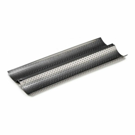 Stampo per Baguette Kinvara CK62863-21 Grigio scuro Metallo Acciaio al carbonio 16 x 2,5 x 38 cm Pane (12 Unità)