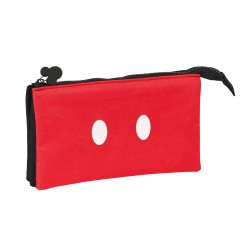 Portaoggetti Triplo Mickey Mouse Clubhouse Mickey mood Nero Rosso 22 x 12 x 3 cm