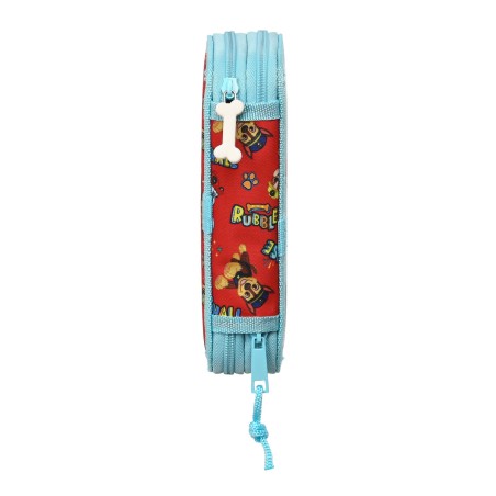 Astuccio per la Scuola con Accessori The Paw Patrol Funday Azzurro Rosso 12.5 x 19.5 x 4 cm (28 Pezzi)