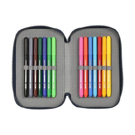 Astuccio per la Scuola con Accessori El Niño Bahia Azzurro 12.5 x 19.5 x 4 cm (28 Pezzi)