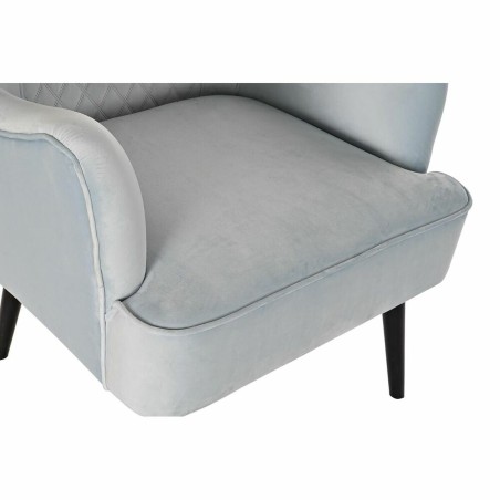 Poltrona DKD Home Decor Nero Metallo Blu cielo (76 x 76 x 82 cm)