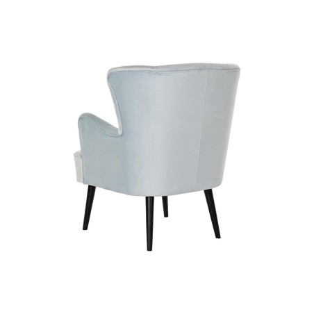 Poltrona DKD Home Decor Nero Metallo Blu cielo (76 x 76 x 82 cm)