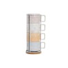 Set di Tazze da Caffè DKD Home Decor Giallo Azzurro Bianco Rosso Metallo Bambù Dolomite 260 ml