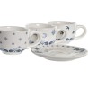 Set di Tazze e Piatti DKD Home Decor Azzurro Bianco Metallo Dolomite 180 ml 20 x 18 x 20 cm